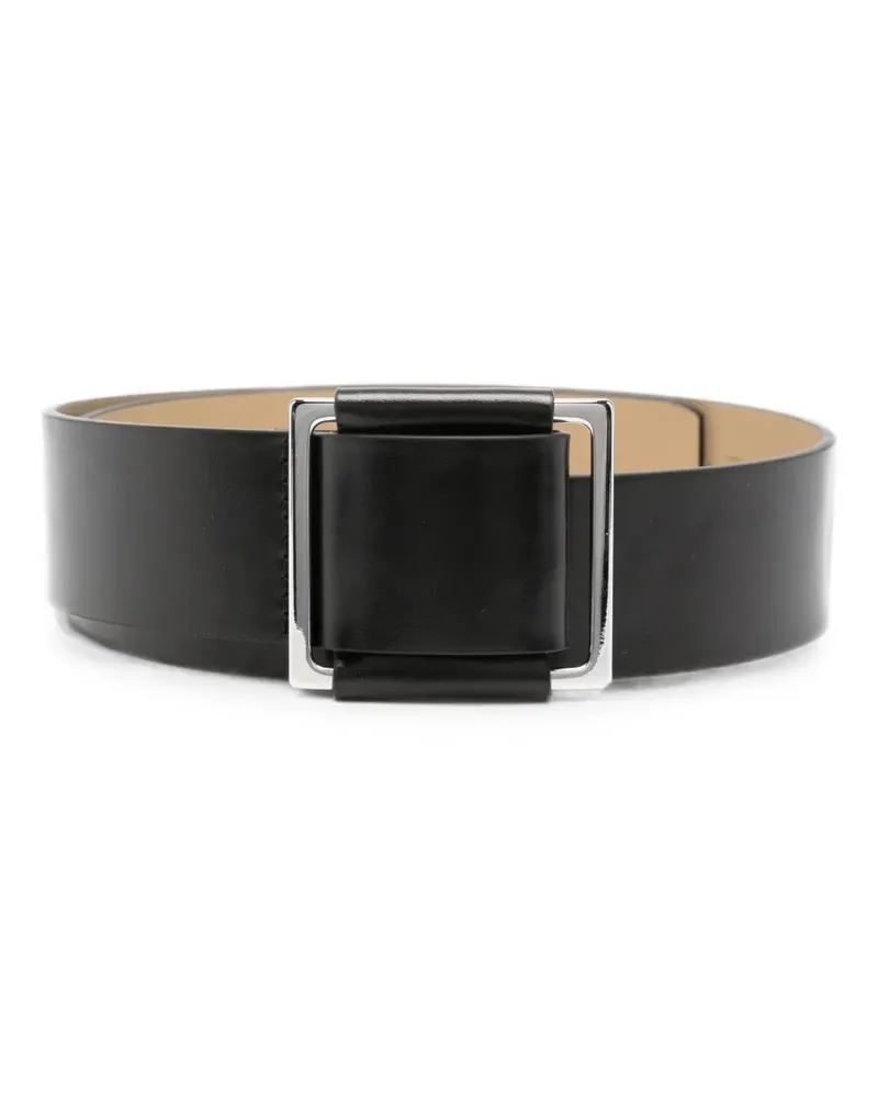 D.EXTERIOR square-buckle leather belt - Schwarz Schwarz