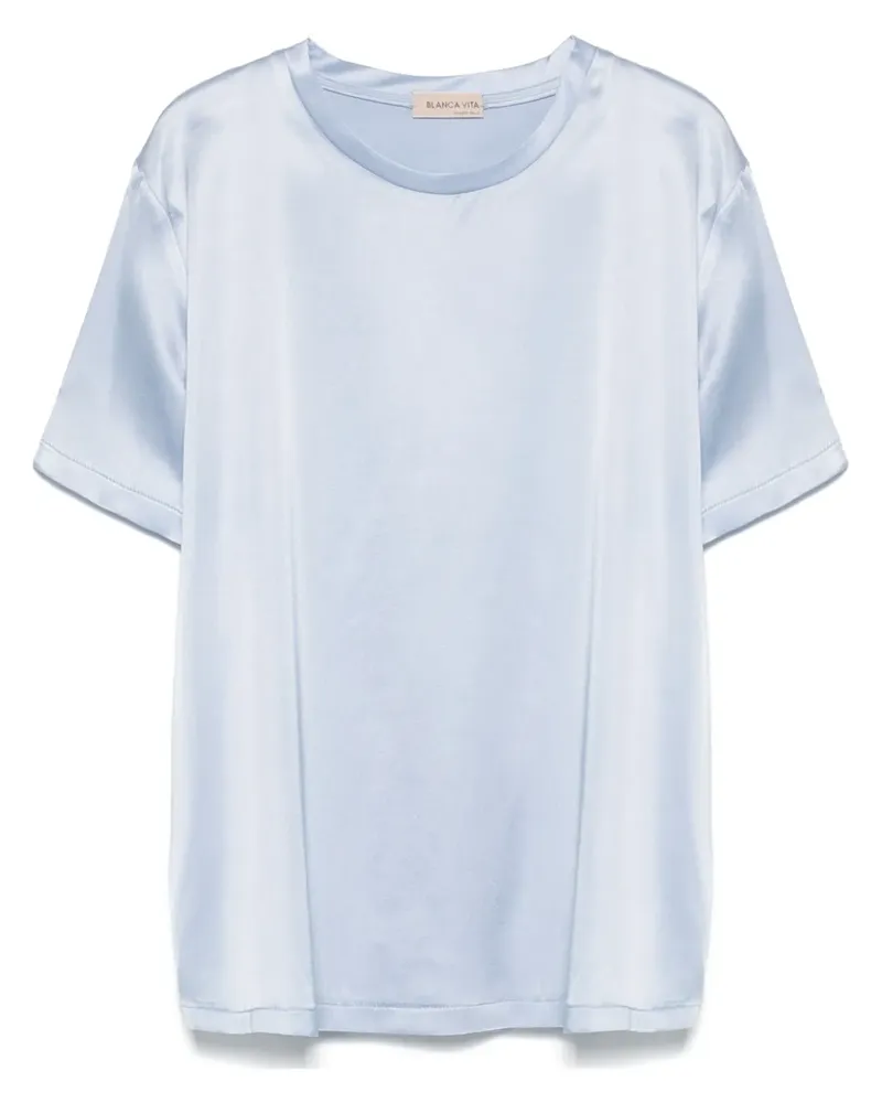 Blanca T-Shirt aus Satin - Blau Blau