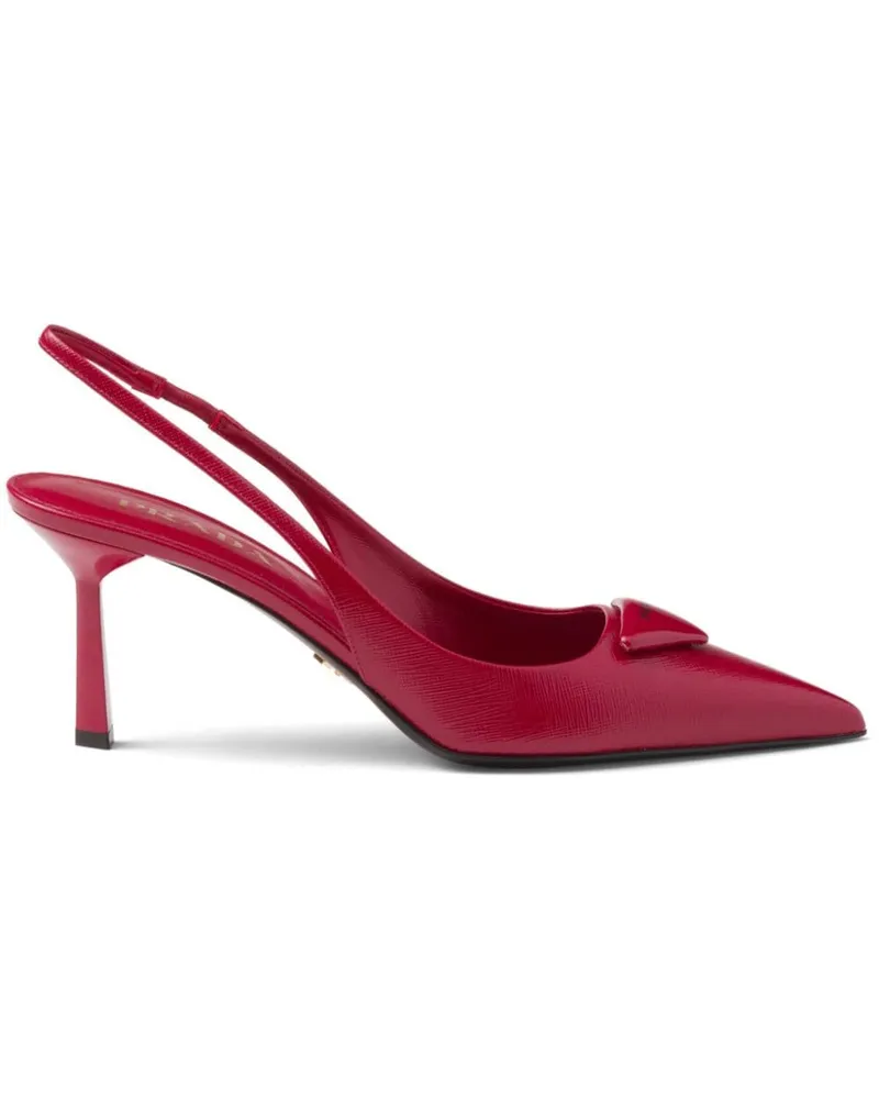 Prada Slingback-Pumps mit Logo Rot