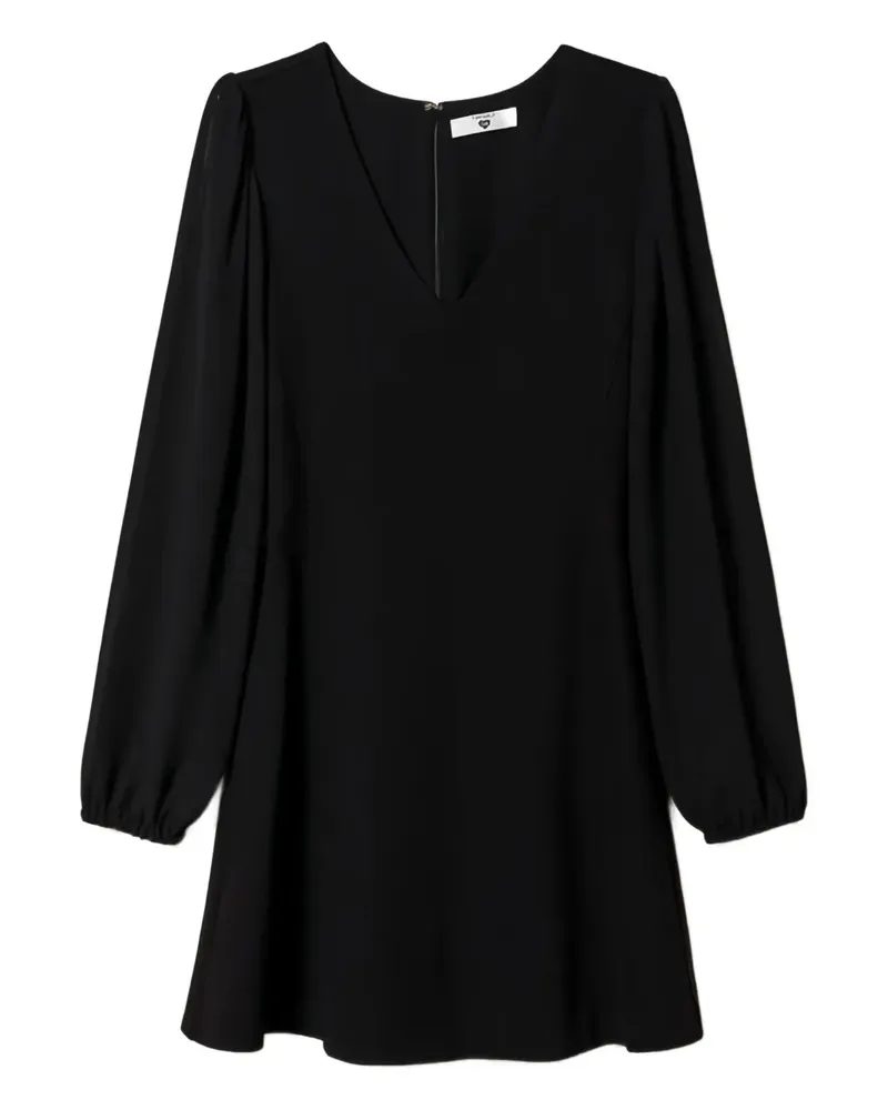 Twin-Set Minikleid mit V-Ausschnitt - Schwarz Schwarz