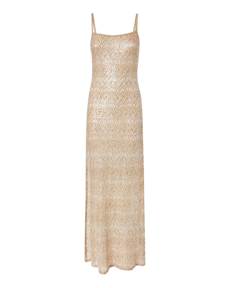 Missoni sequin split maxi beach dress - Gold Gold