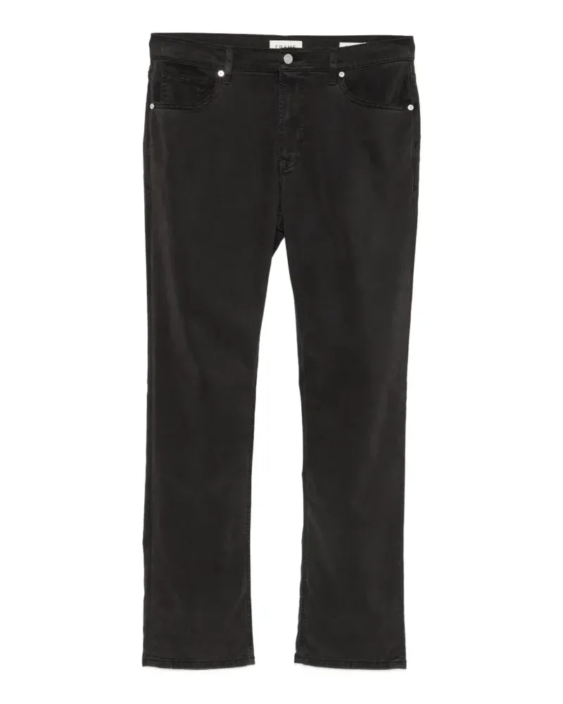Frame Denim Modern Straight Wide-Leg-Jeans aus gebürstetem Twill - Schwarz Schwarz