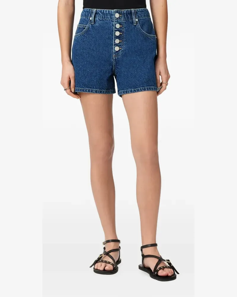 AllSaints button-up mid rise denim shorts - Blau Blau