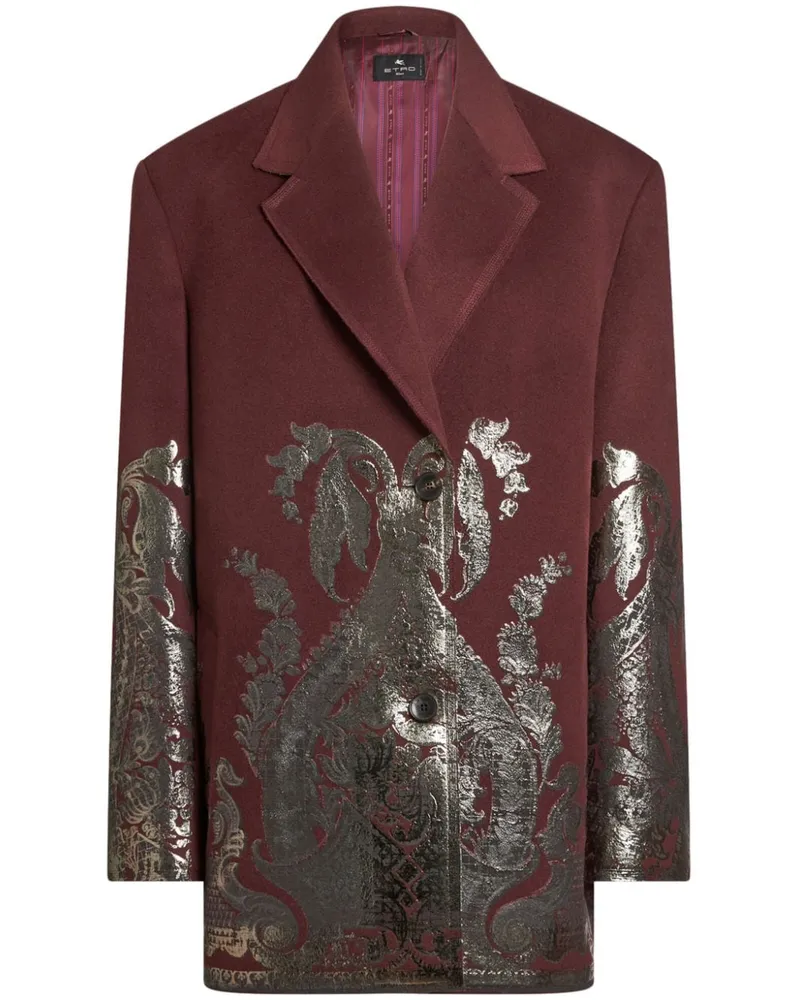 Etro Jacke mit Metallic-Paisley - Rot Rot