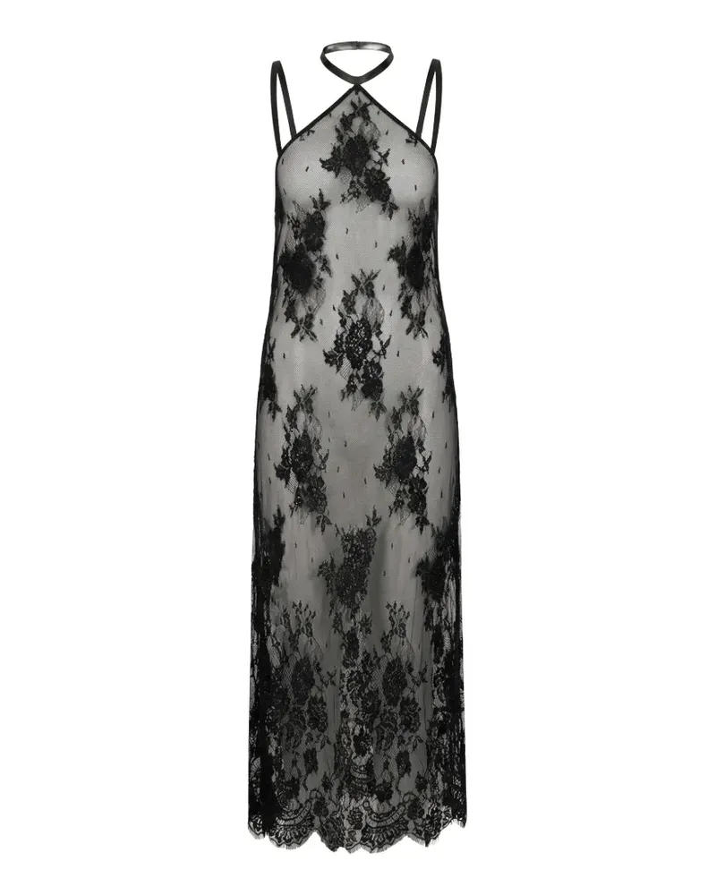 ALMAZ High Noon floral-lace midi dress - Schwarz Schwarz