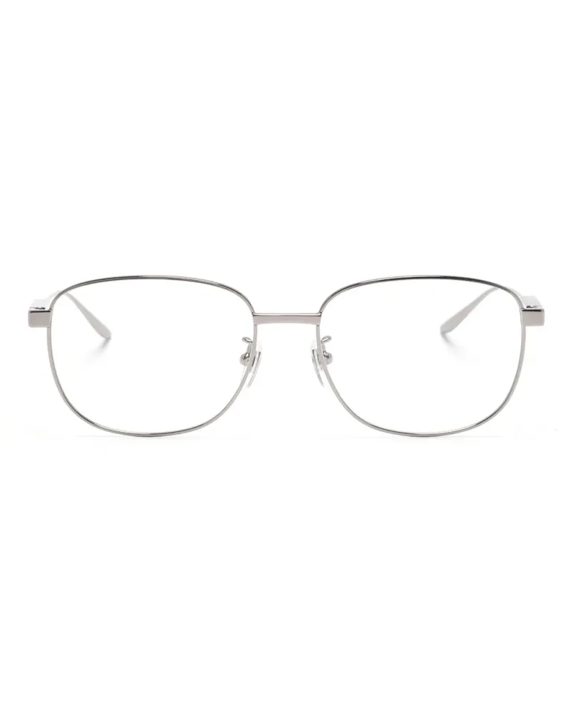 Gucci Eckige Brille mit Logo-Prägung - Silber Silber
