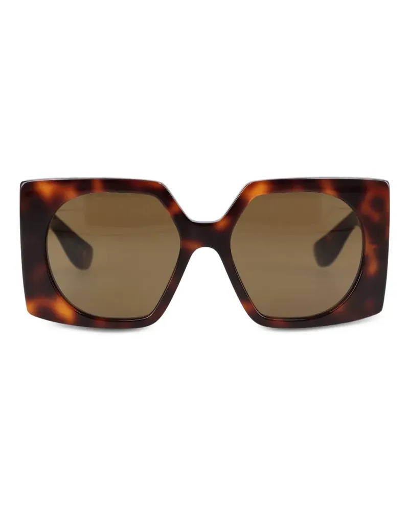 Valentino Garavani VLogo rectangle-frame sunglasses - Braun Braun