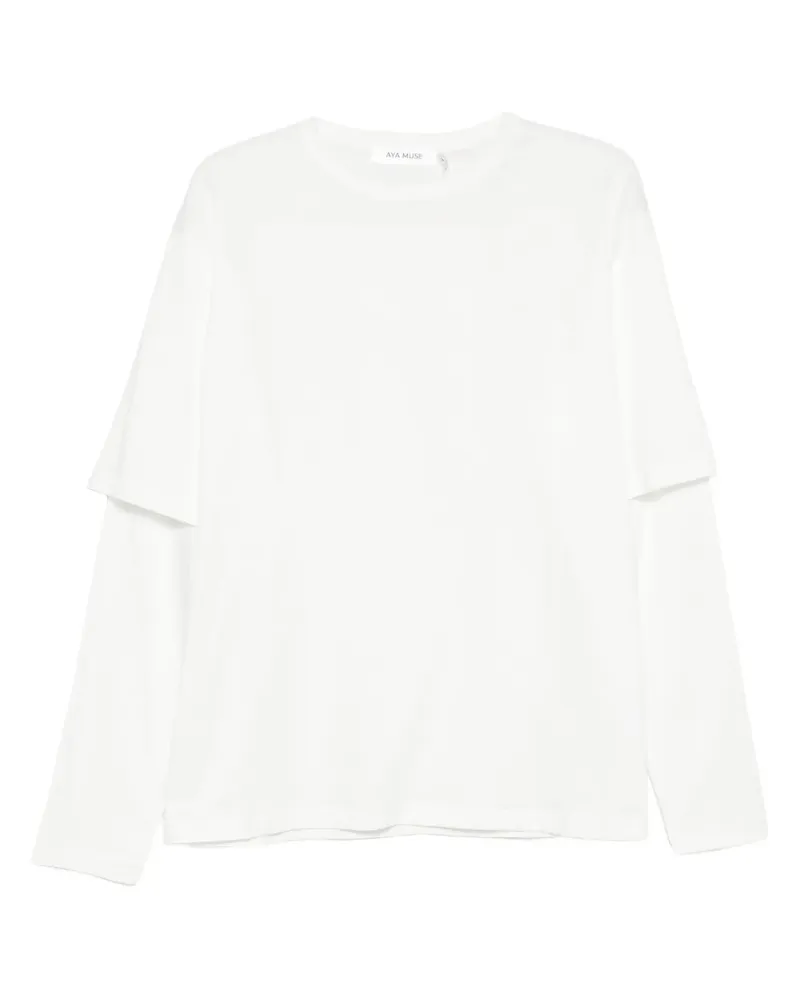 Aya Muse T-Shirt mit doppelten Ärmeln - Weiß Weiß