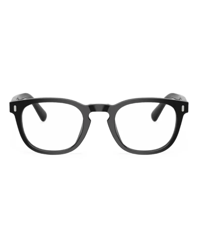 Persol Gianni Sonnenbrille mit rundem Gestell - Schwarz Schwarz
