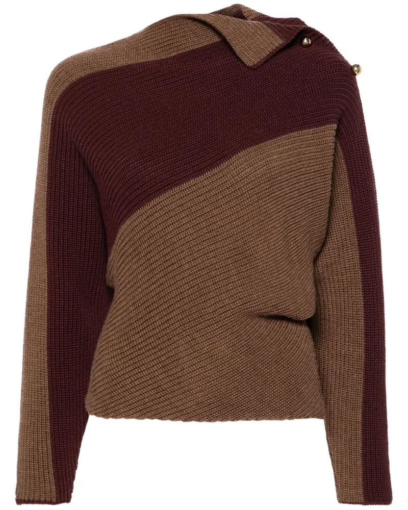 Philosophy Di Lorenzo Serafini Pullover in Colour-Block-Optik Braun