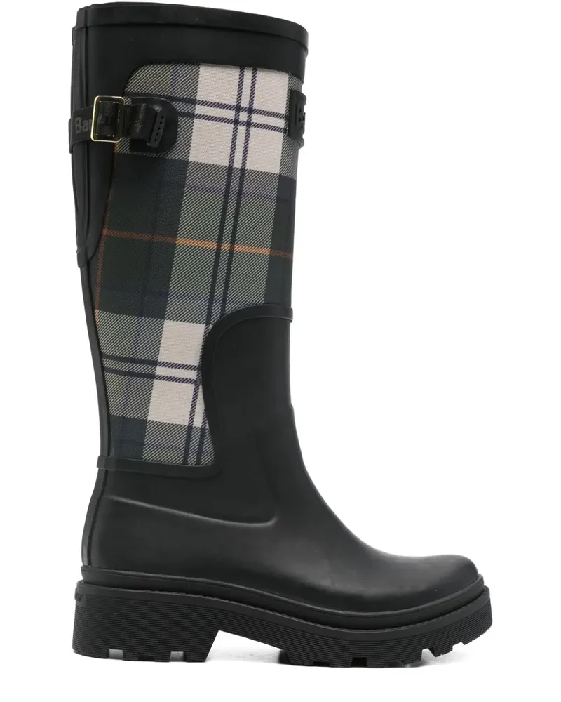 Barbour Dena Schnallenstiefel mit Schottenkaro - Schwarz Schwarz