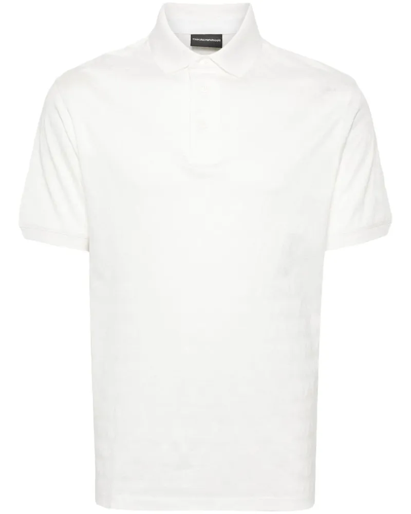 Emporio Armani Poloshirt mit Jacquard-Logo - Weiß Weiß