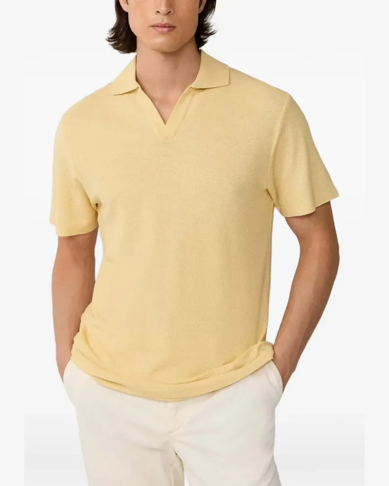Hackett T-Shirt mit V-Ausschnitt - Gelb Gelb