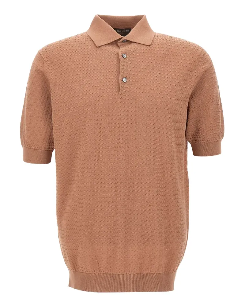 Filippo de Laurentiis Poloshirt mit Mikro-Flechtmuster - Braun Braun