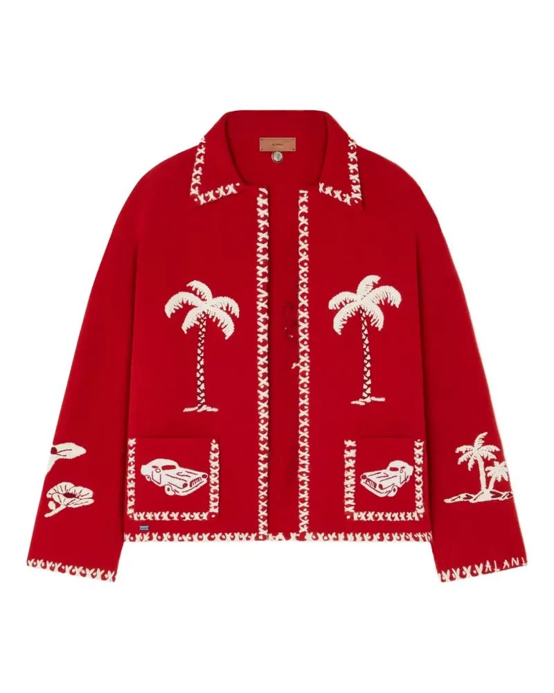 Alanui Remember Me Wolljacke mit Palmenmotiv - 2701-Fire-White 2701-fire-white