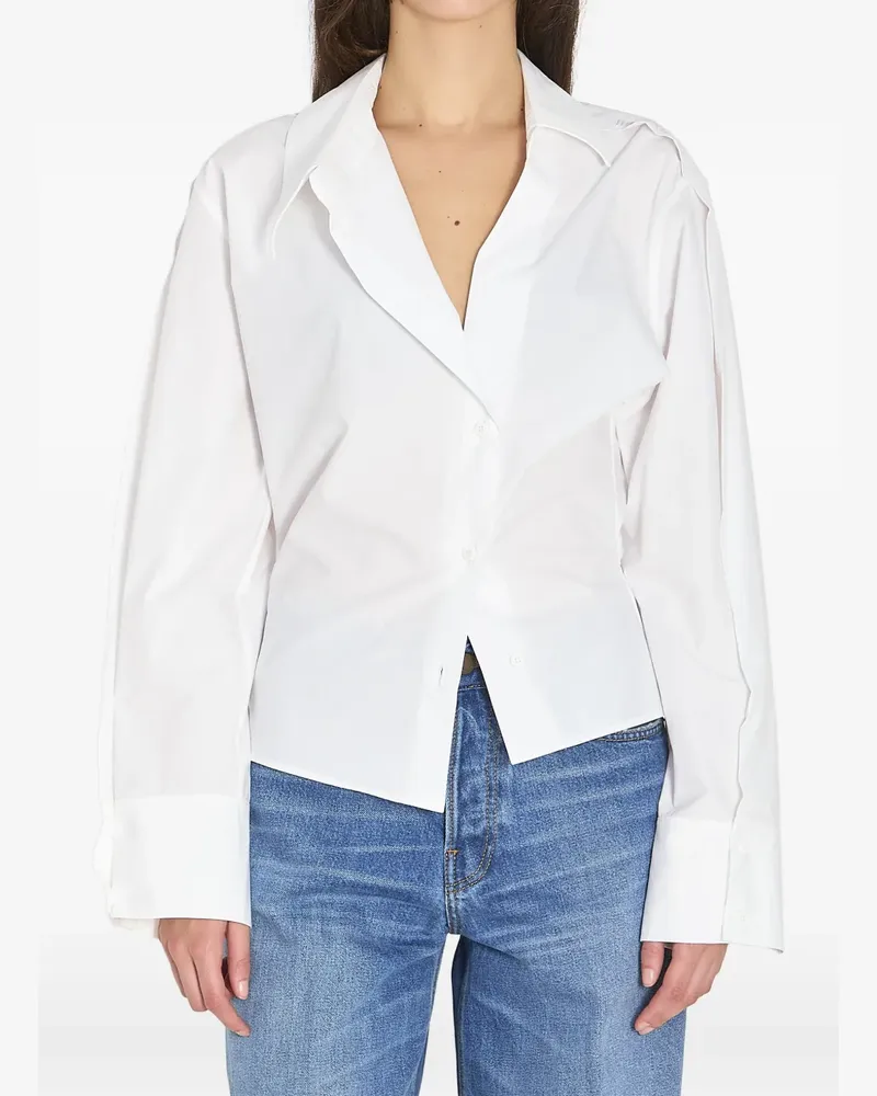 ATTICO Asymmetrisches Hemd mit V-Ausschnitt - Weiß Weiß