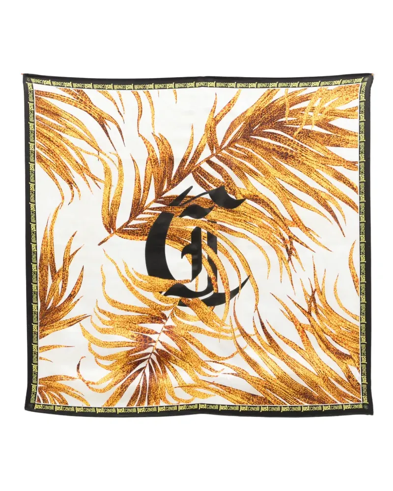 Just Cavalli Schal mit Logo-Print - Weiß Weiß