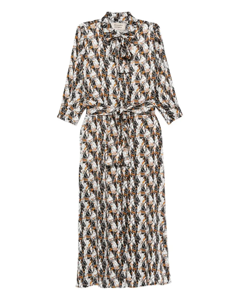 Alessandro Enriquez Kleid mit grafischem Print - Schwarz Schwarz
