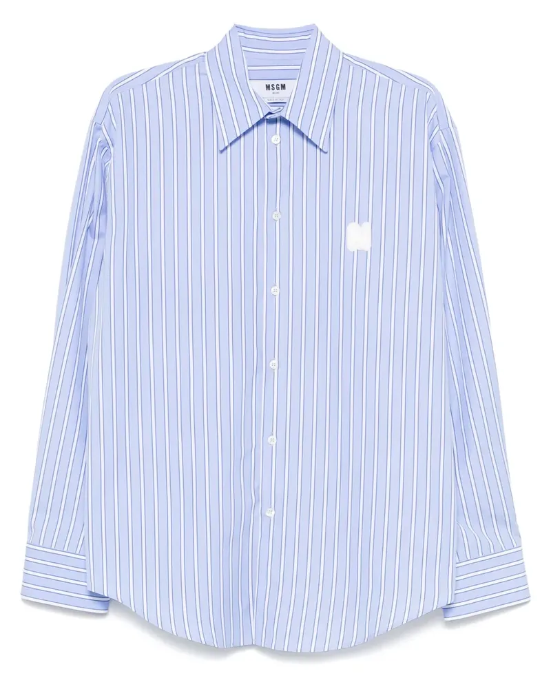 MSGM Gestreiftes Hemd - Blau Blau