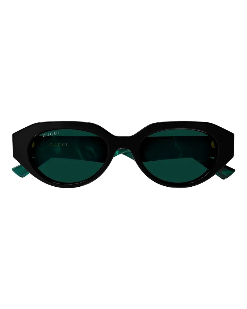 Gucci Sonnenbrille mit geometrischem Gestell - Schwarz Schwarz