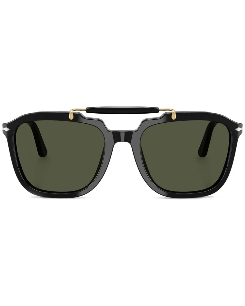 Persol Sonnenbrille mit eckigem Gestell - Schwarz Schwarz