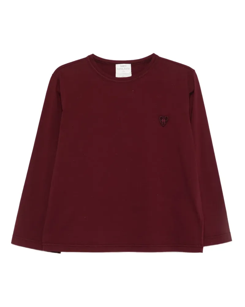 forte_forte T-Shirt mit Logo-Applikation - Rot Rot