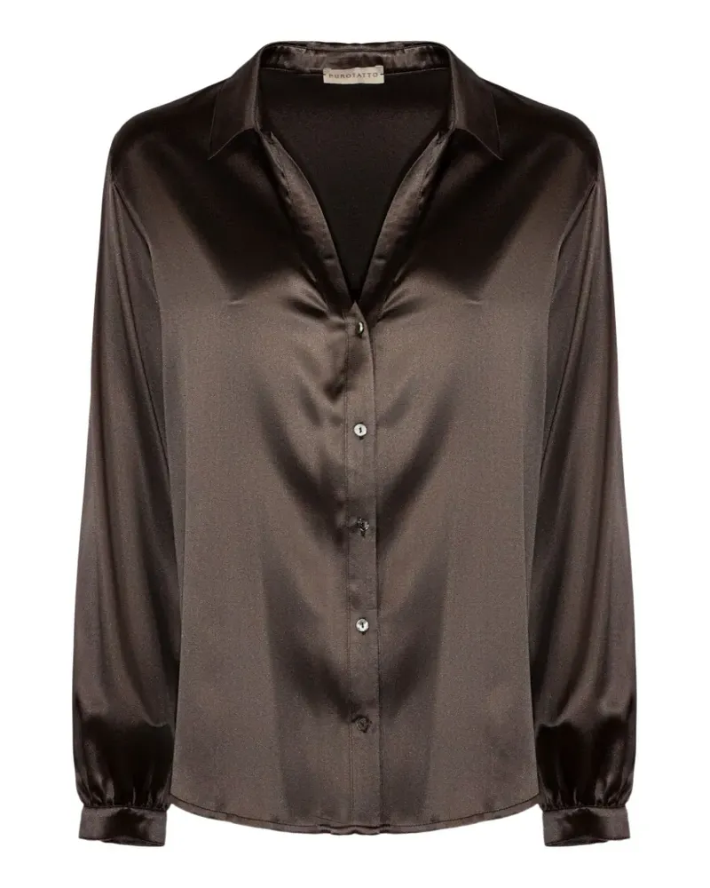 Purotatto satin-finish long-sleeve shirt - Braun Braun