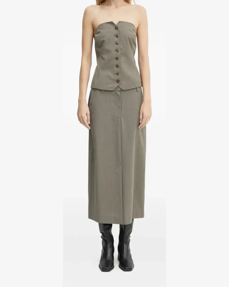 Samsøe & Samsøe Geknöpfter Midirock - Grau Grau