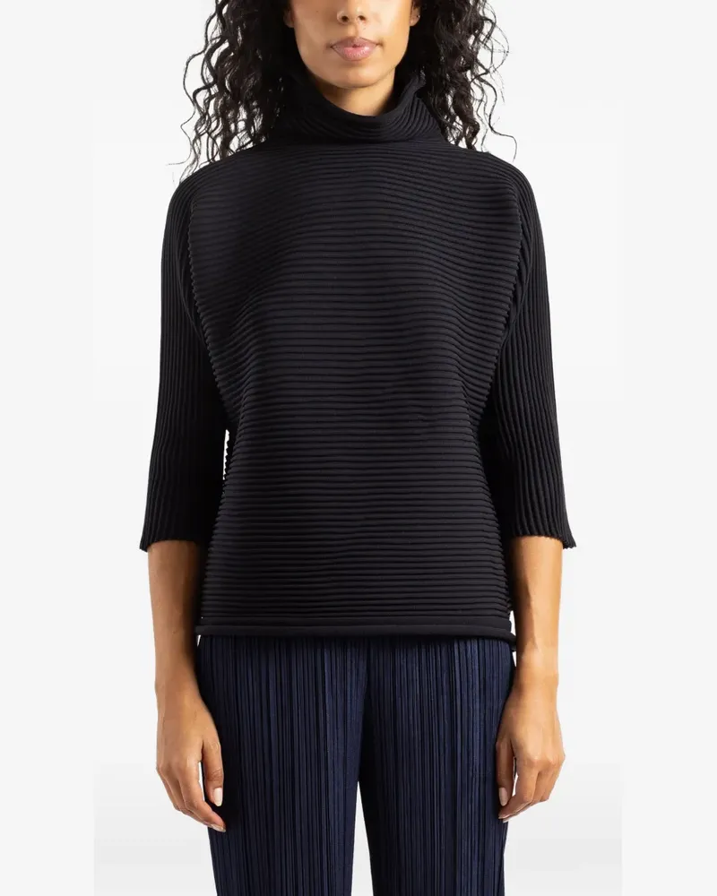 Issey Miyake Zig Zag Knit high-neck top - Schwarz Schwarz