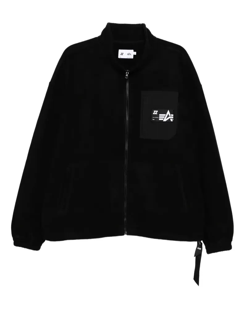 Izzue Jacke mit Logo-Patch - Schwarz Schwarz