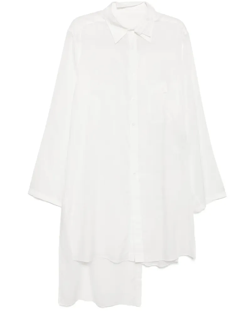 Yohji Yamamoto Semi-transparentes Hemd - Weiß Weiß
