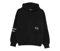 Hoodie mit Logo-Stickerei - Schwarz