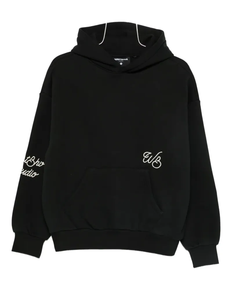WRSTBHVR logo-embroidered hoodie - Schwarz Schwarz