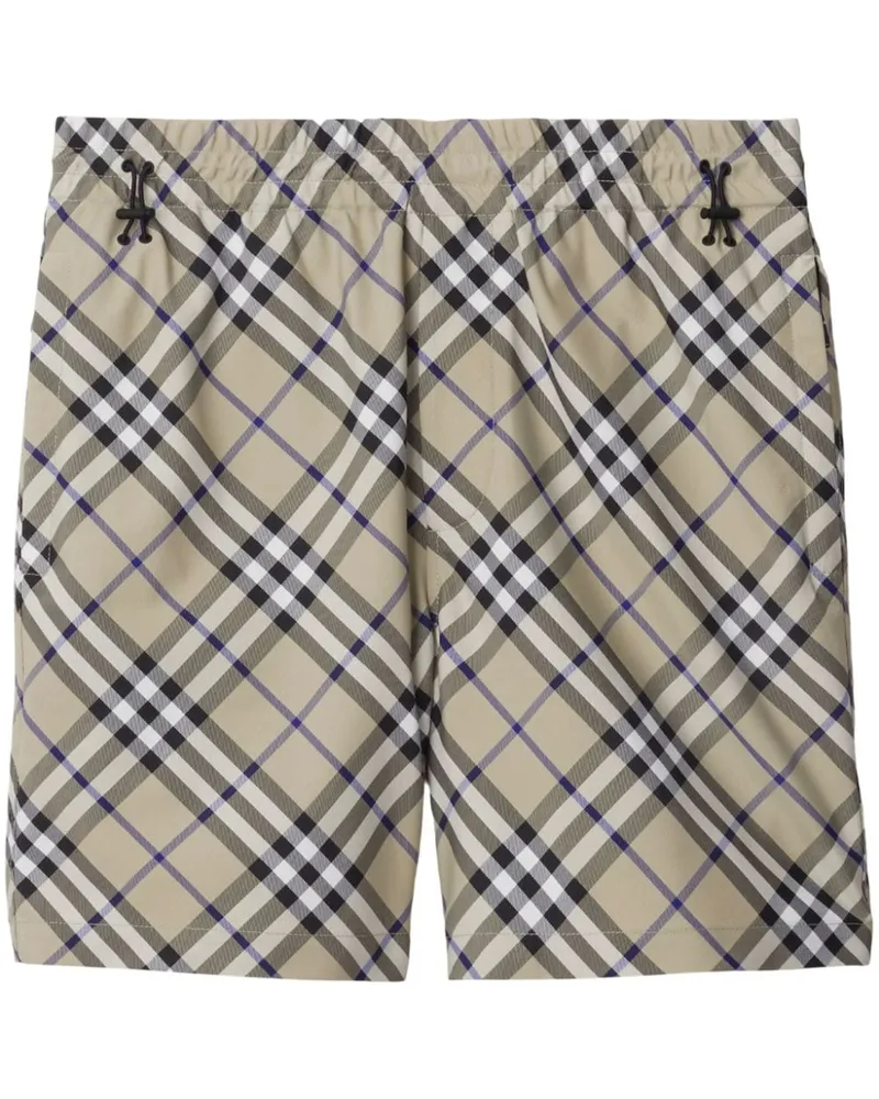 Burberry Equestrian Knight Shorts mit Check - Nude Nude
