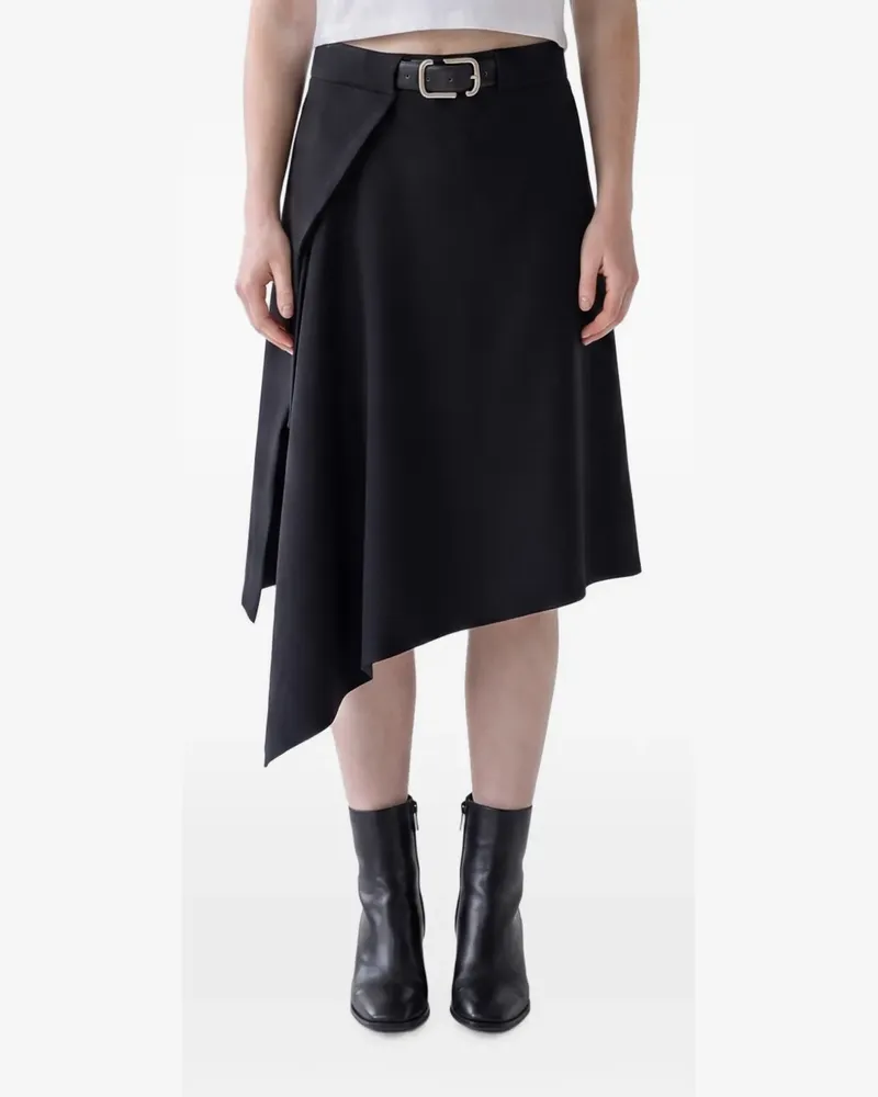 ATTICO belted asymmetric skirt - Schwarz Schwarz