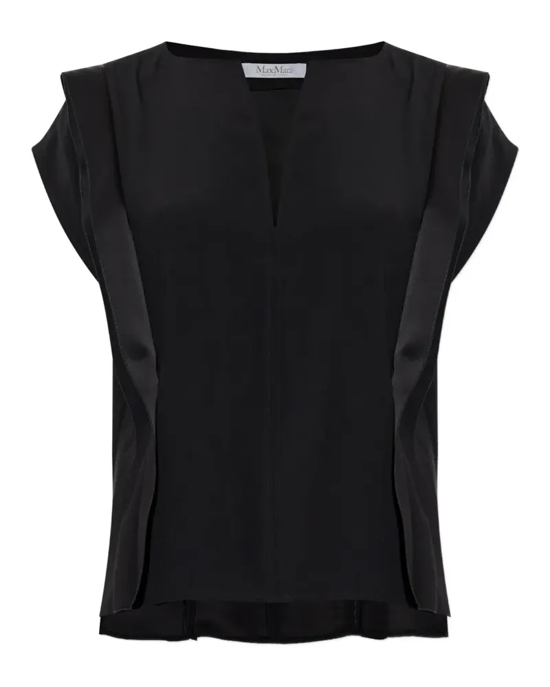 Max Mara Bluse mit Einsätzen - Schwarz Schwarz