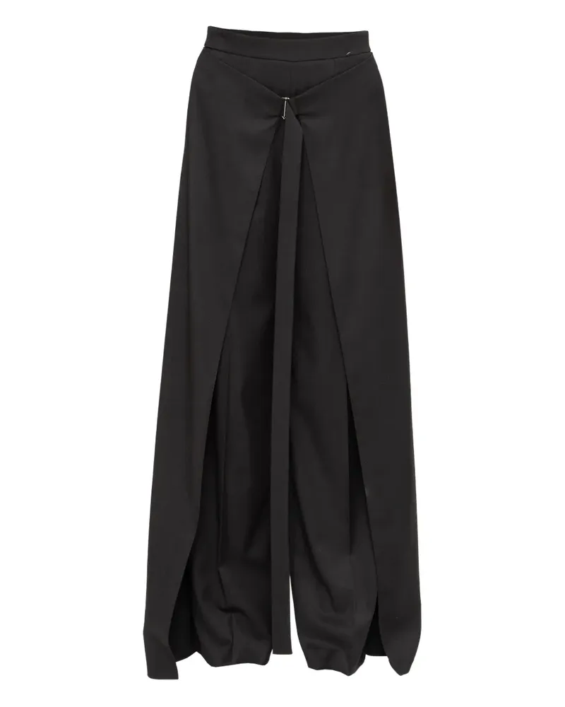 NISSA layered wide-leg trousers - Schwarz Schwarz