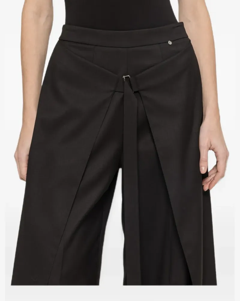 NISSA Weite Hose im Layering-Look - Schwarz Schwarz