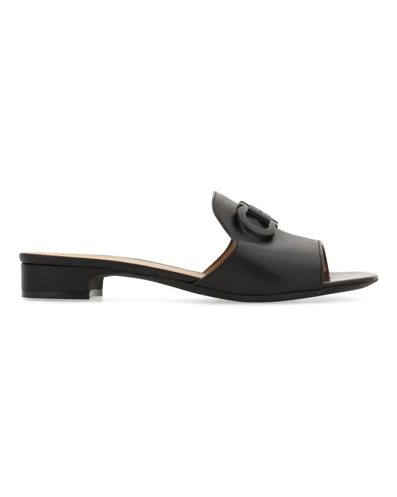 Ferragamo Gancini ornament slides - Schwarz Schwarz