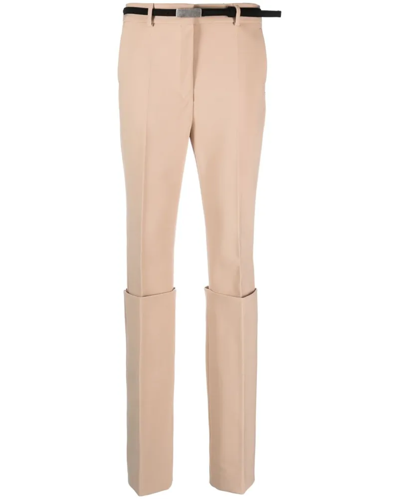 SPORTMAX Slim-Fit-Hose mit Umschlag - Nude Nude