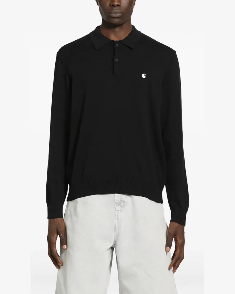 Carhartt WIP Madison long-sleeve polo shirt - Schwarz Schwarz