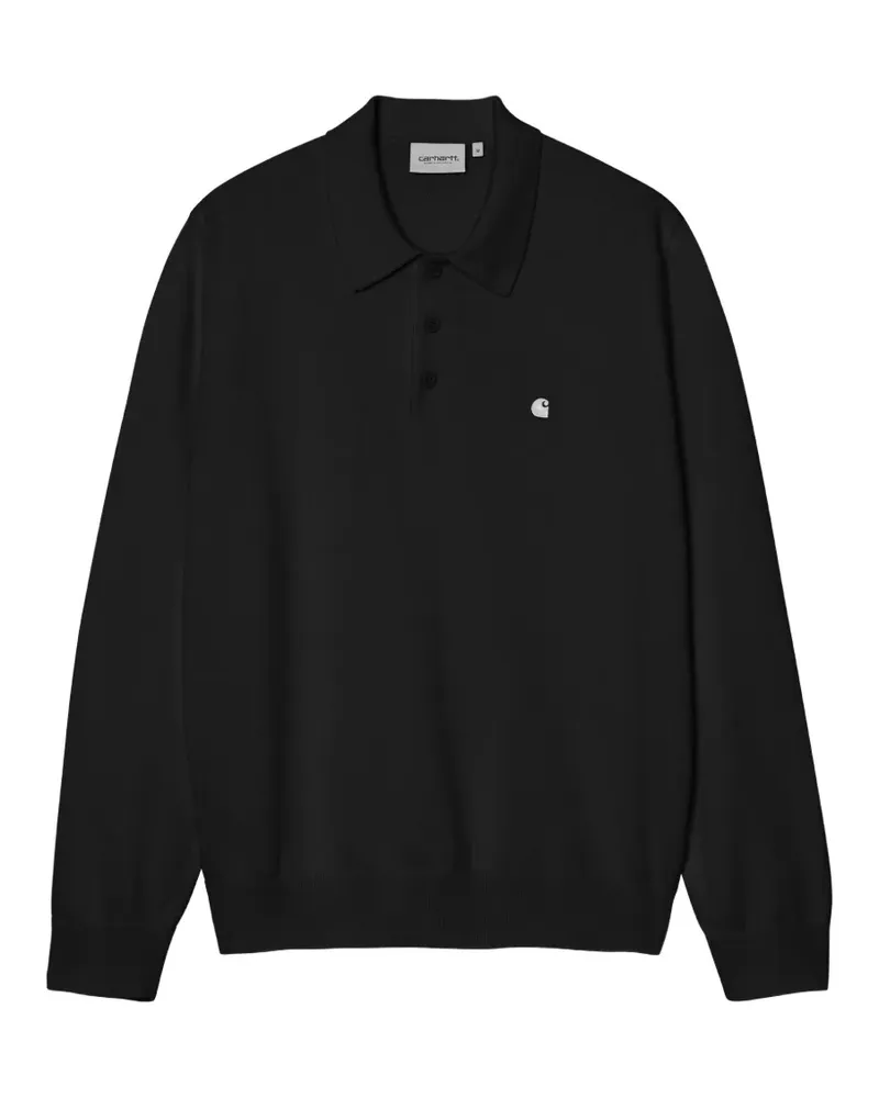 Carhartt WIP Langärmeliges Madison Poloshirt - Schwarz Schwarz