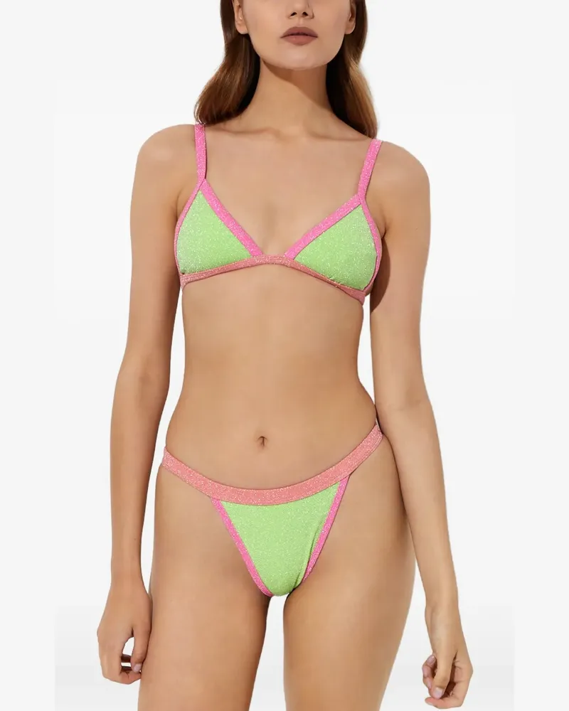 Beach Riot Mika Bikinioberteil mit Metallic-Effekt - Grün Grün