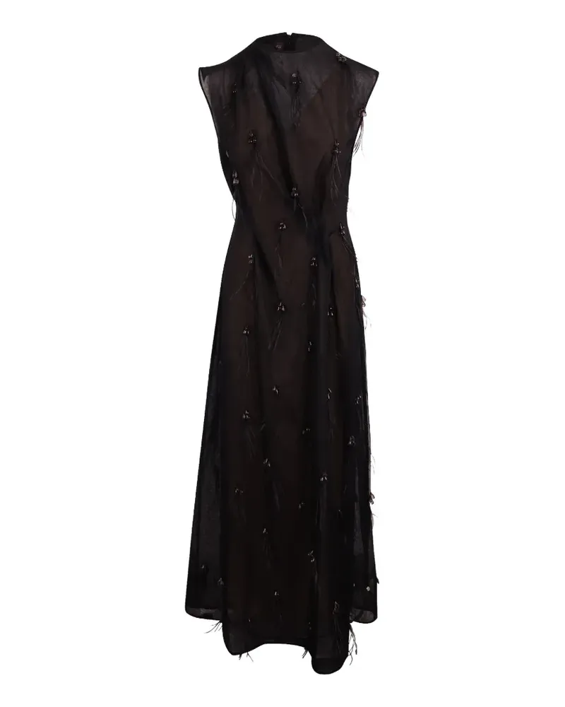 Giuseppe di Morabito feather-embellished bead-embellished maxi dress - Schwarz Schwarz