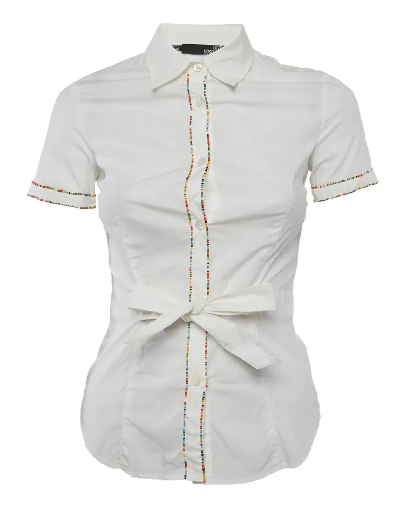 Moschino beaded belted shirt - Weiß Weiß