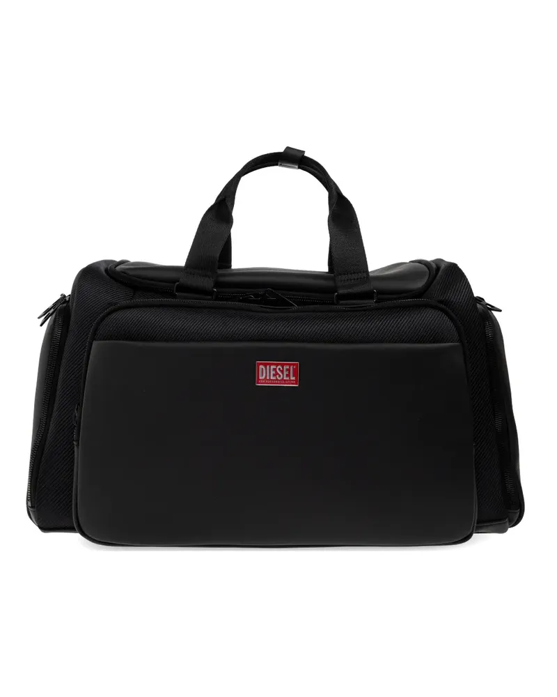 Diesel logo-patch pocket-detail duffle bag - Schwarz Schwarz