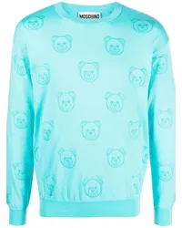 Moschino Pullover mit Teddy-Print Blau