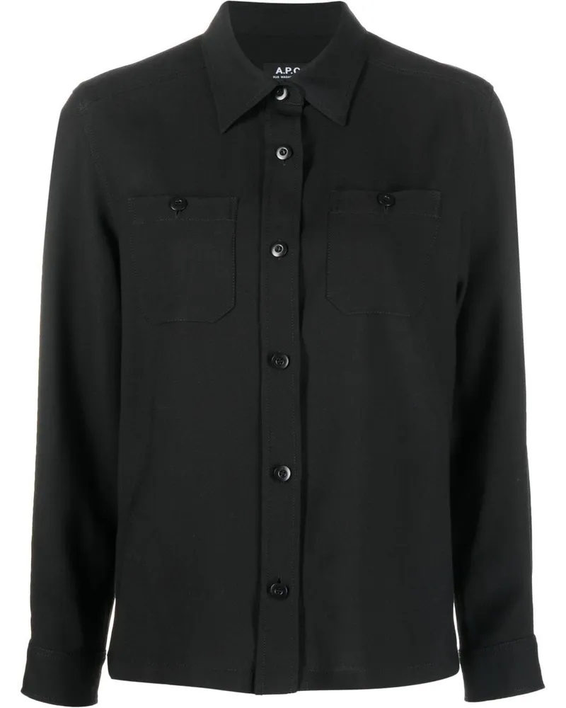 A.P.C. Klassisches Hemd - Schwarz Schwarz