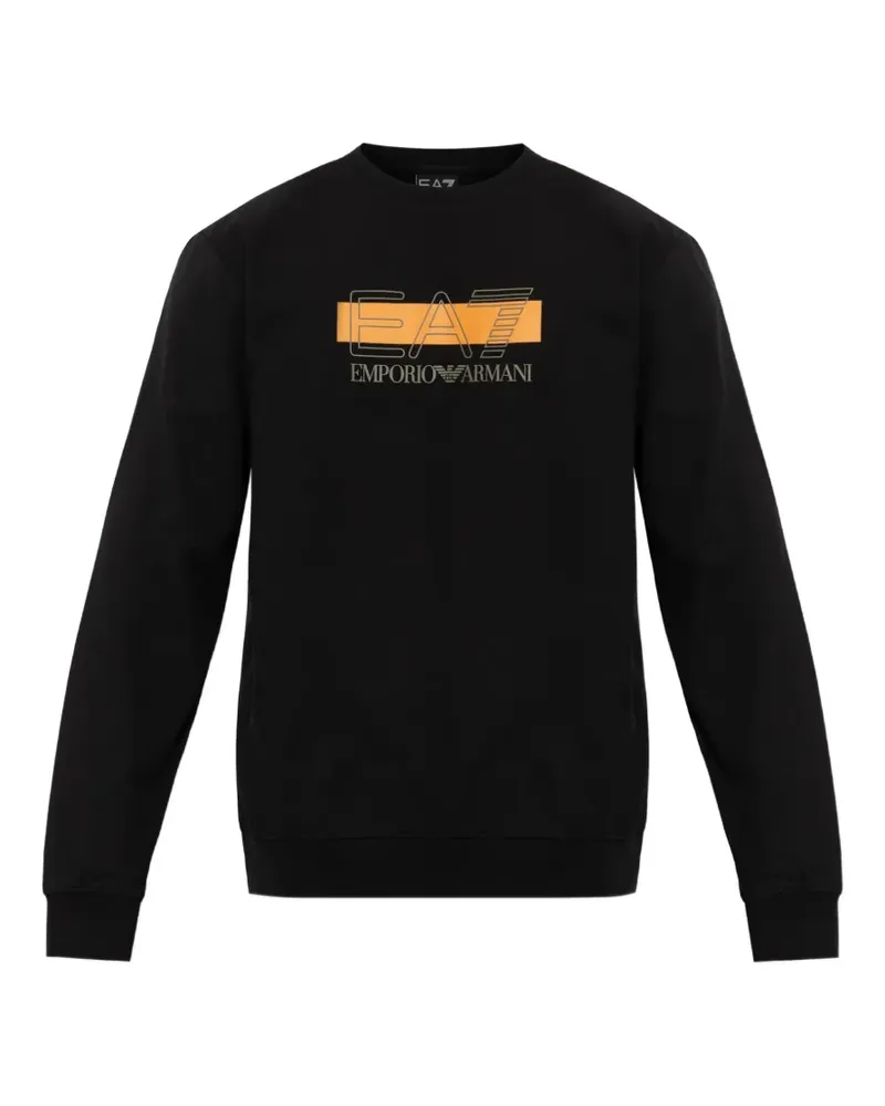 EA7 Sweatshirt mit Logo-Print - Schwarz Schwarz