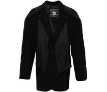 Einreihiger Blazer mit Schaldetail - Schwarz